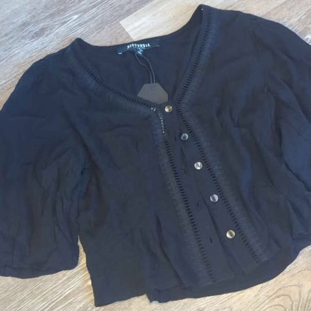 Disturbia blessing lace tapered waist blouse top new size 8